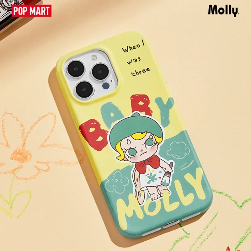 POPMART BABY MOLLY When I Was Three Series Phone Case IPhone Peripheral Blind Box Guess Bag Original Toys Doll Cute Anime Figure