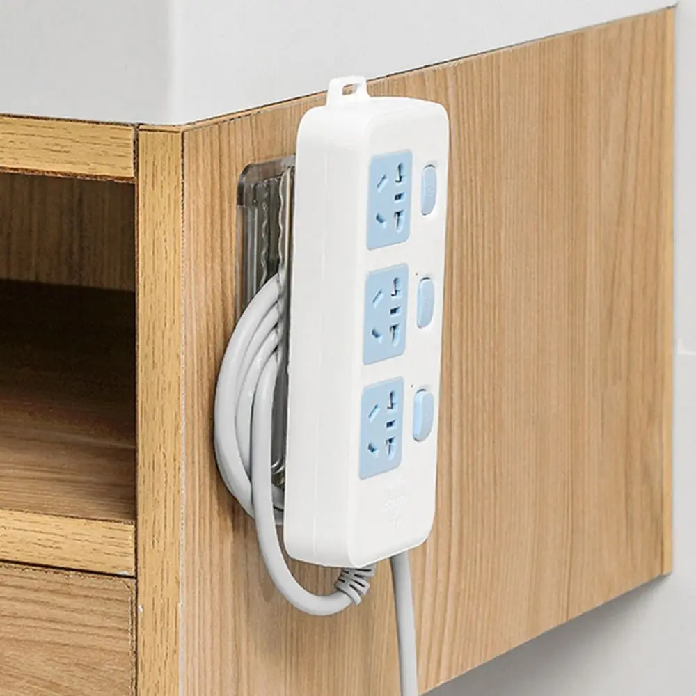 New 2in1 Holder Organizer Self-Adhesive Wall-Mounted Plug Fixer Seamless Punch Free Cable Organizer Home Decor