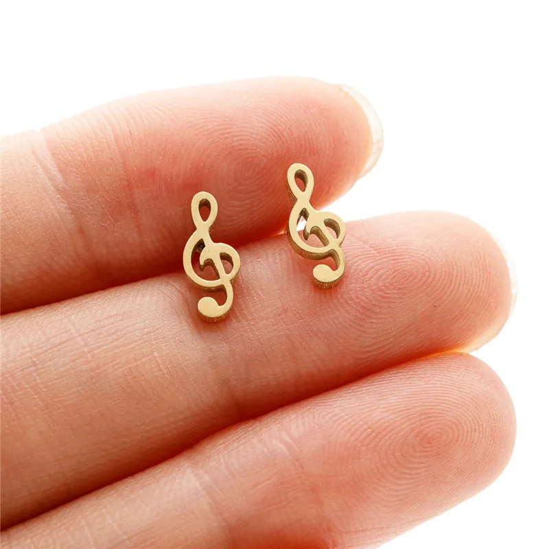 1 Paar Mini-Musikohrringe aus Edelstahl, schöne kleine Ohrstecker für Frauen, Charm-Ohrringe mit Musiknoten, Schmuck, Geschenk – Detail 9