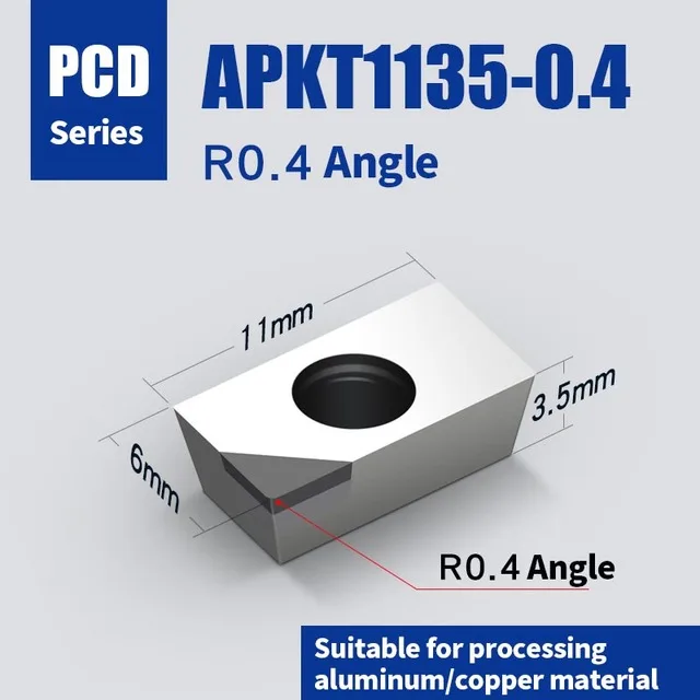 

PCD tool APKT113502 APKT113504 APKT160402 APKT160404 for copper and aluminum tools machining hard steel cast iron APKT