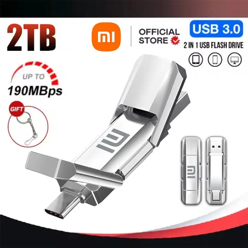 XIAOMI Pendrive 2TB 1TB USB Flash Drives 512GB 256GB Szybki pendrive 128GB Cle USB Flash Memory U Stick Flash Disk do PC