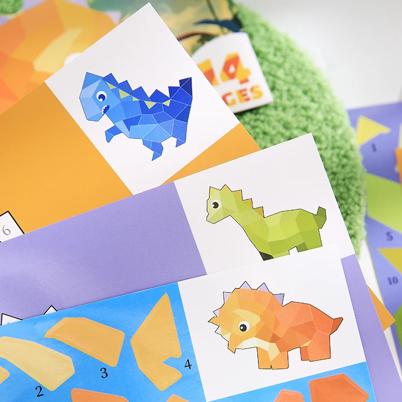 2Style 15Pcs/book Land Animals and Sea Creatures Theme Sticker Book DIY Free Collage Puzzle Leisure Stickers