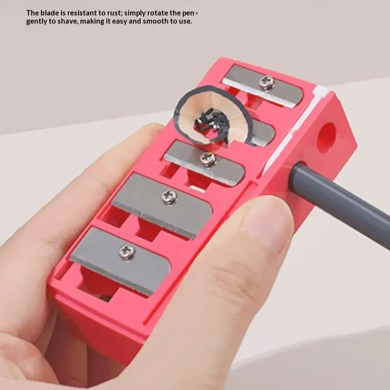 1pc 5 Hole Pencil Sharpener Multi Function  Cosmetic Sharpener With Lid Double Use Makeup Stationery Tool