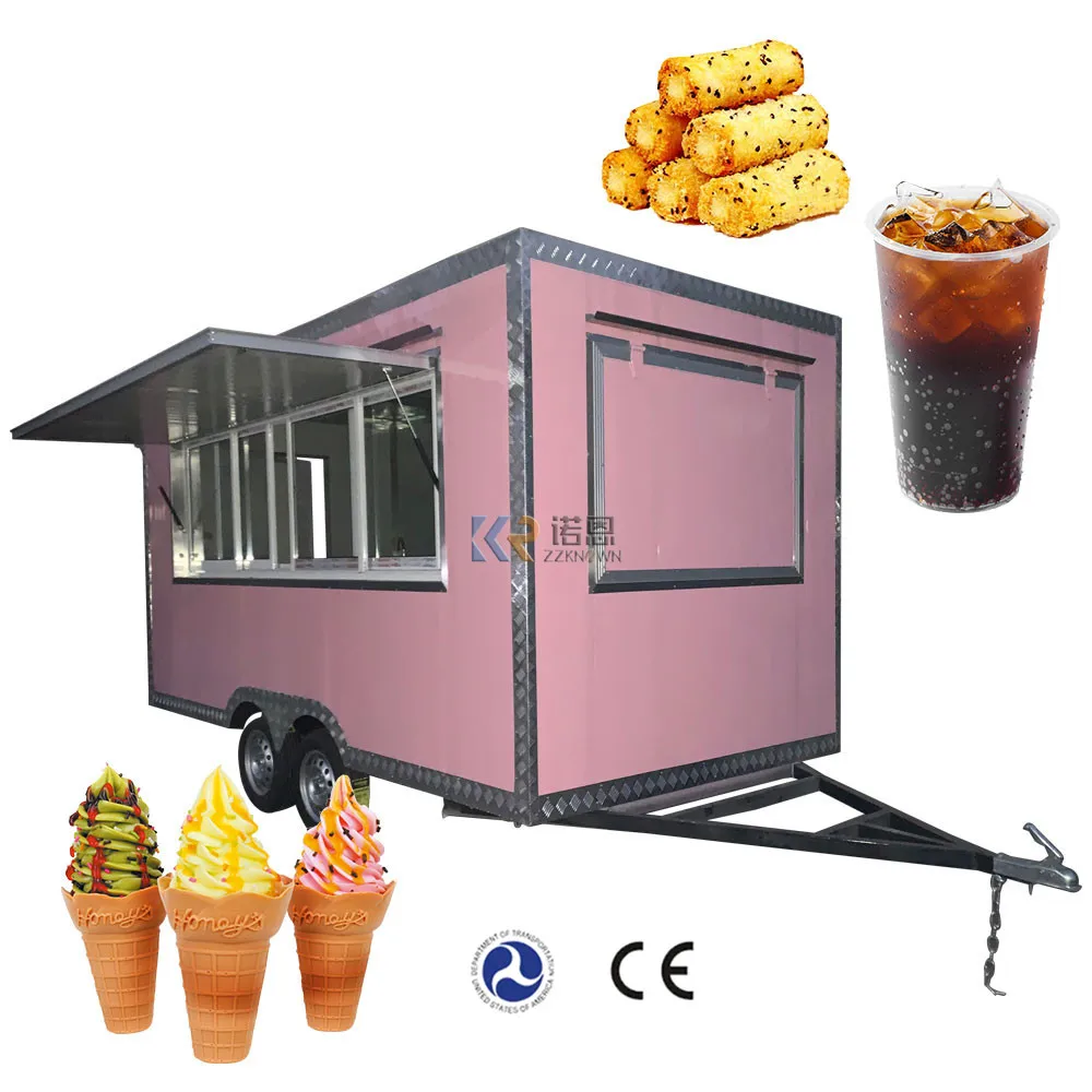 2023 Customized Food Trailer Mobile Food Trucks For Sale Europe Outdoor Kitchen Hotdog Food Cart With Ce Certification