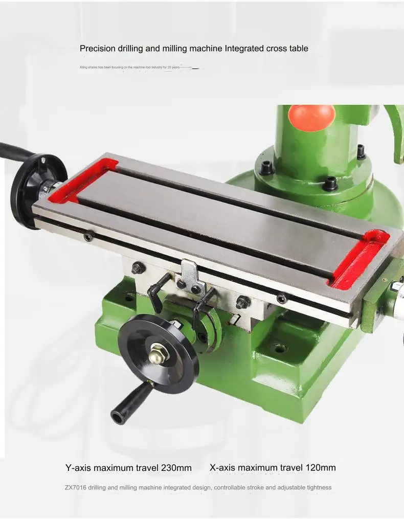 Multifunctional Bench Pillar ZX7016 Milling and Drilling Machine Small Multifunctional Bench Pillar Type Milling Drilling