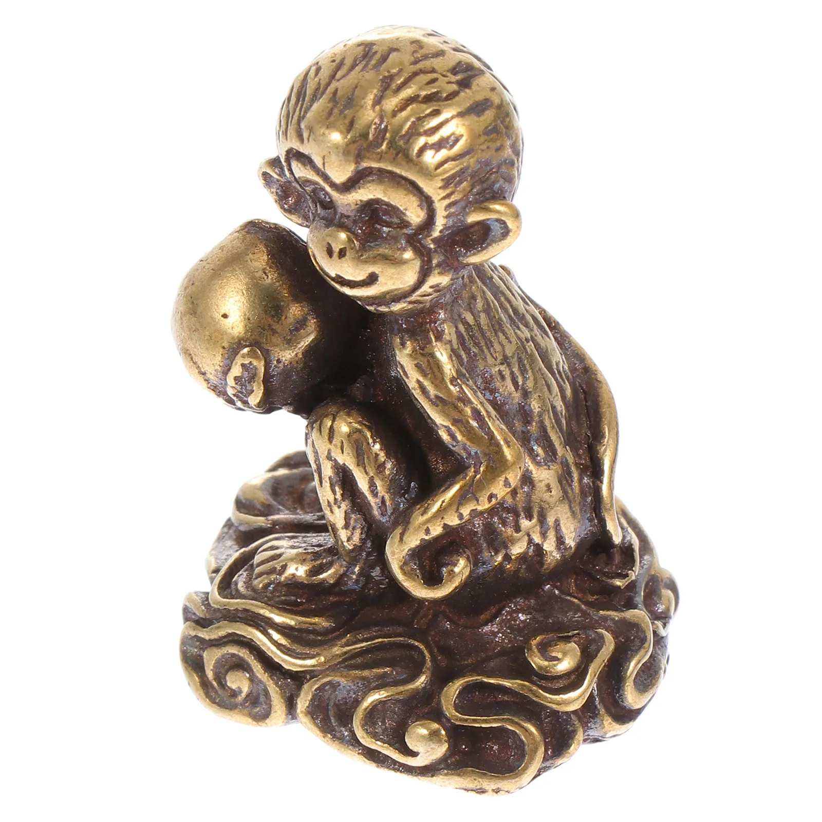 

1pc Mini Copper Monkey Exquisite Desktop Decor For Home Feng Shui Small Animal Statue Indoor Scene Craft Ornament