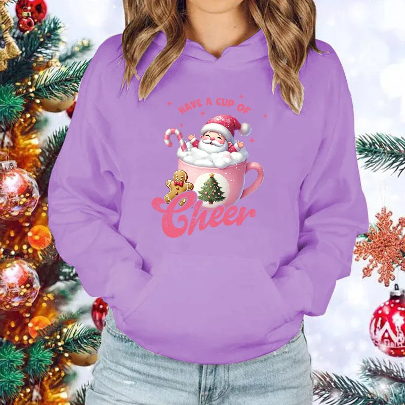 Engraçado gnome de natal tem uma xícara de alegria impresso topos harajuku moletom com capuz moda feminino masculino casual pulôver com capuz