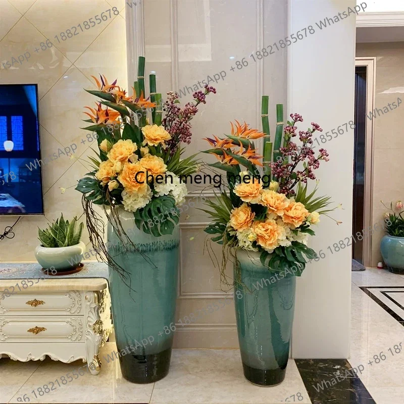dd182dd182DD182Ceramic floor-to-ceiling large vase ornament living room hotel flower arrangement dried flower decoration simple