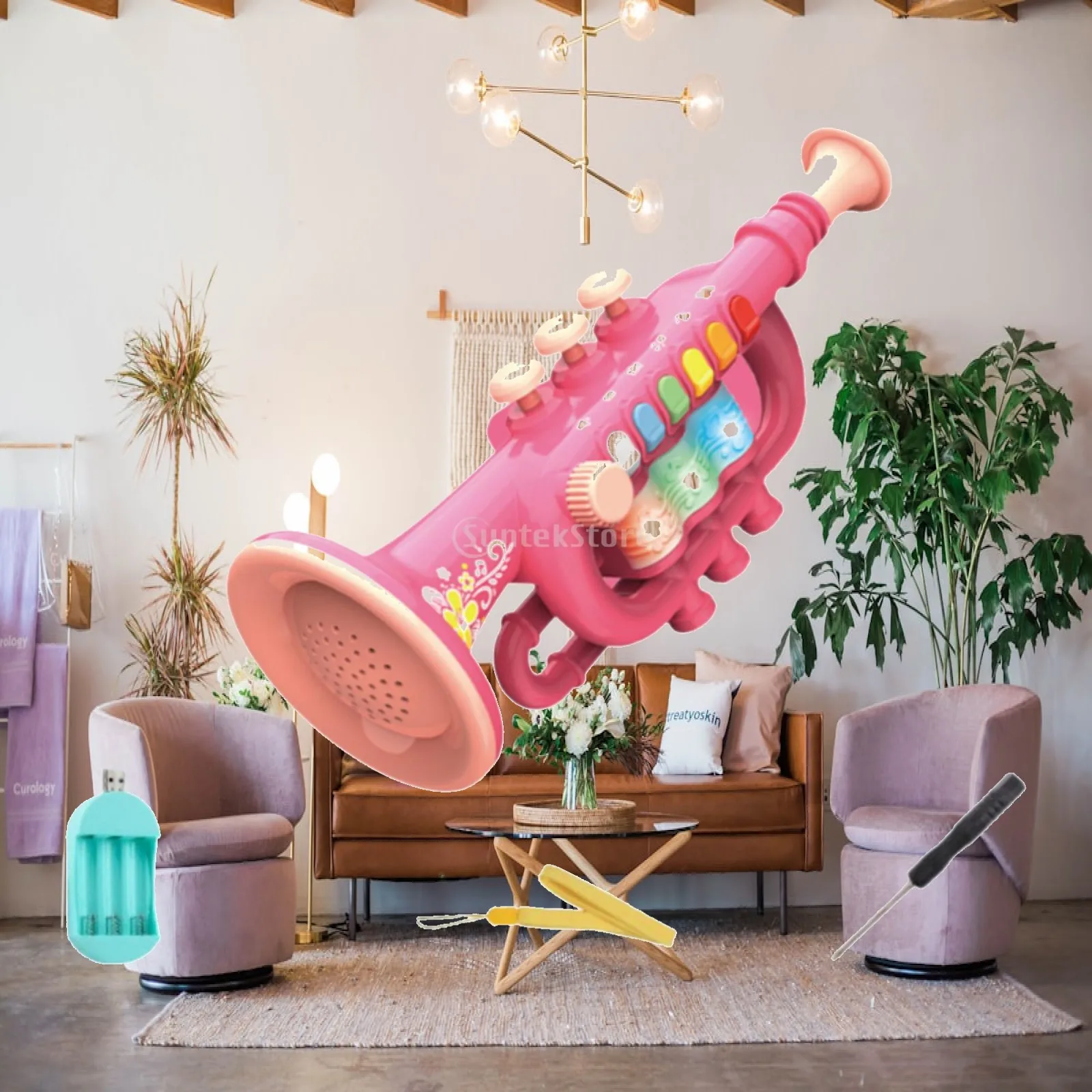 Educational Music Toys for Toddlers 3-4 Years Saxophone with 7 Function Buttons and Light Effects Battery Operated