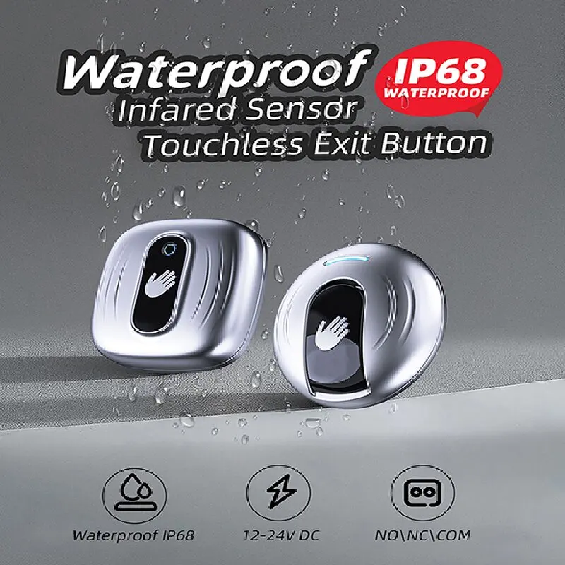 Contactless Infrared Exit Switch Auto Release Waterproof Access Control System Wide Voltage 12V-36V LED Indicator Commercial
