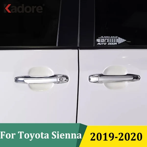 

For Toyota Sienna 2019 2020 Carbon Fiber Side Door Handle Cover Trim Protector Decoration Sticker Car Styling Accessories