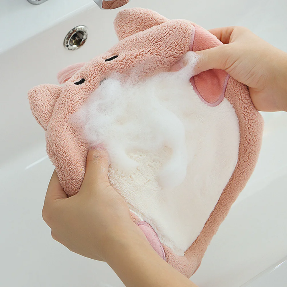 

Coral Fleece Hanging Hand Towel Absorbent Quick-Drying Water Absorption Towel for Kitchen Bathroom Household Use