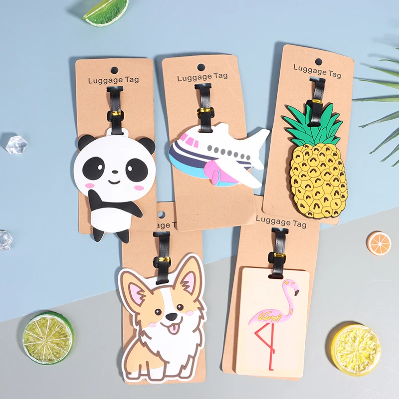 PVC Cartoon Suitcase Luggage Name ID Address Label Bag Portable Travel Accessories