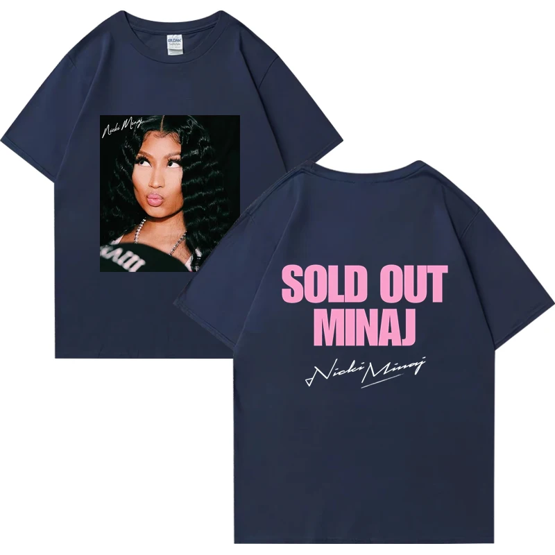 Rapper Nicki Minaj Tour Pink Friday 2024 Camisetas Homens Mulheres Hip Hop vintage Camisetas de manga curta de grandes dimensões Unissex tops populares