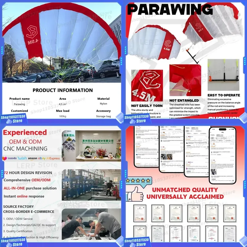 Parawing 4M Kitesurfing for Beginners Surfing Skateboard Kite Wind Foil Paraglider Downwind Surfboard Efoil Wingfoil Wiing