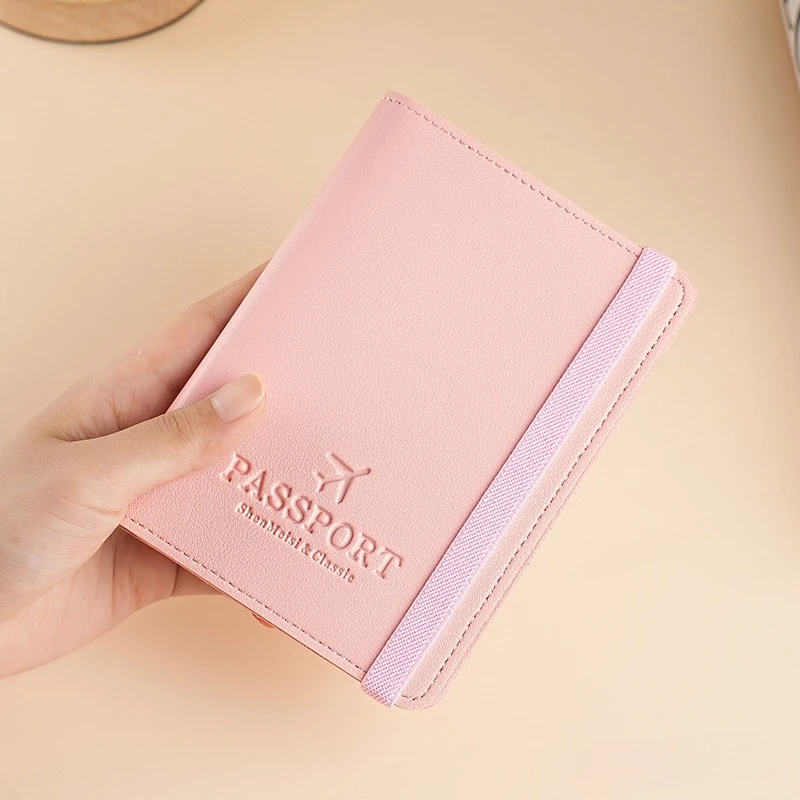 Fashion PU Strap Passport Wallets Women Men Passport Holder Case Ticket Holder ID Card Holder Passport Covers Travel Accessories