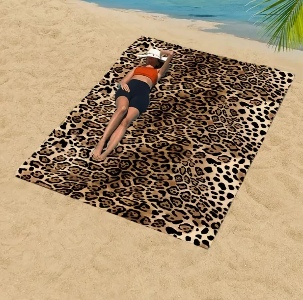 Hot Selling Leopard Print Ultra-fine Fiber Beach Towel Quick Drying Beach Towel Dailysweat Absorbing Towelbeach Hotel Bath Towel