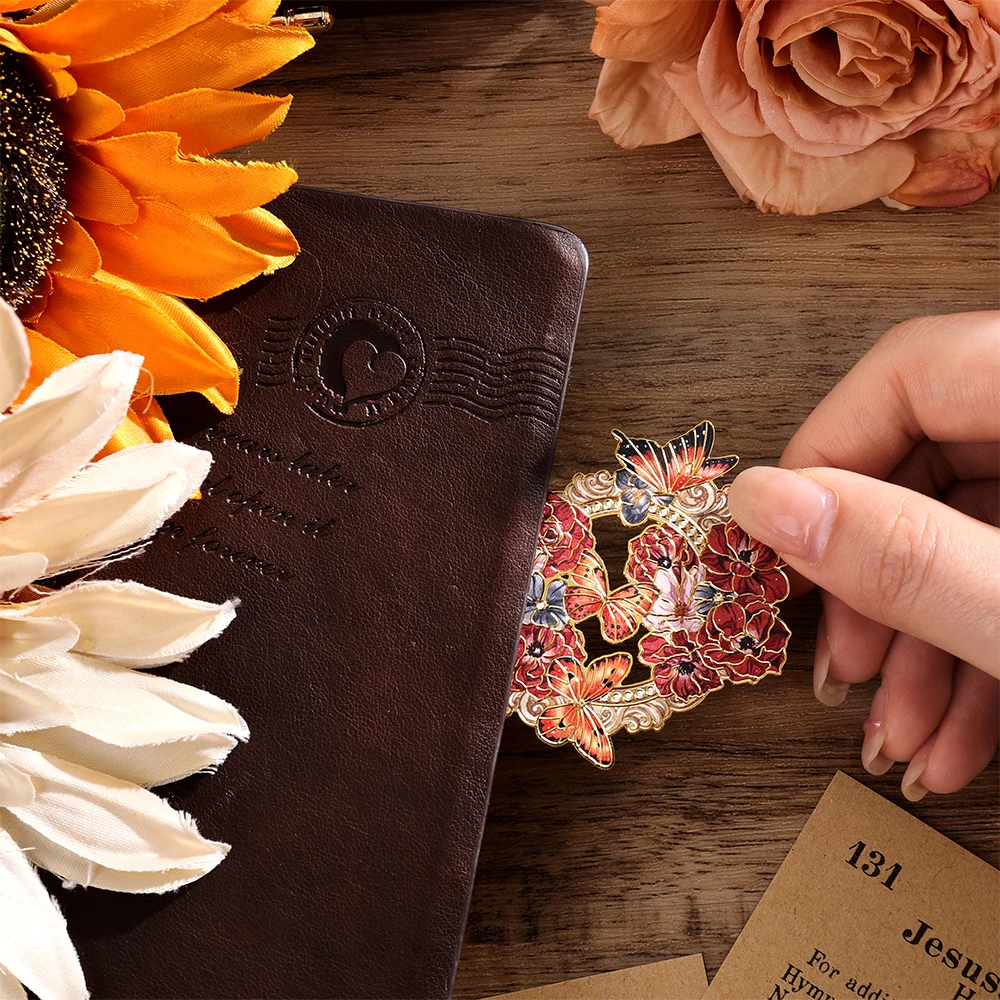 قطعة واحدة من الإشارة المرجعية الأنيقة ذات الحروف الزهرية بتصميم معدني عتيق مع سلسلة زخرفية معدنية هدية مثالية لأصدقاء المعلمين والكاتب #3