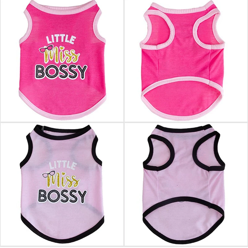 

Summer Sleeveless Dog Clothes American-style Pet Vest Teddy Breathable T-shirt Small Dog Letter Print Clothes