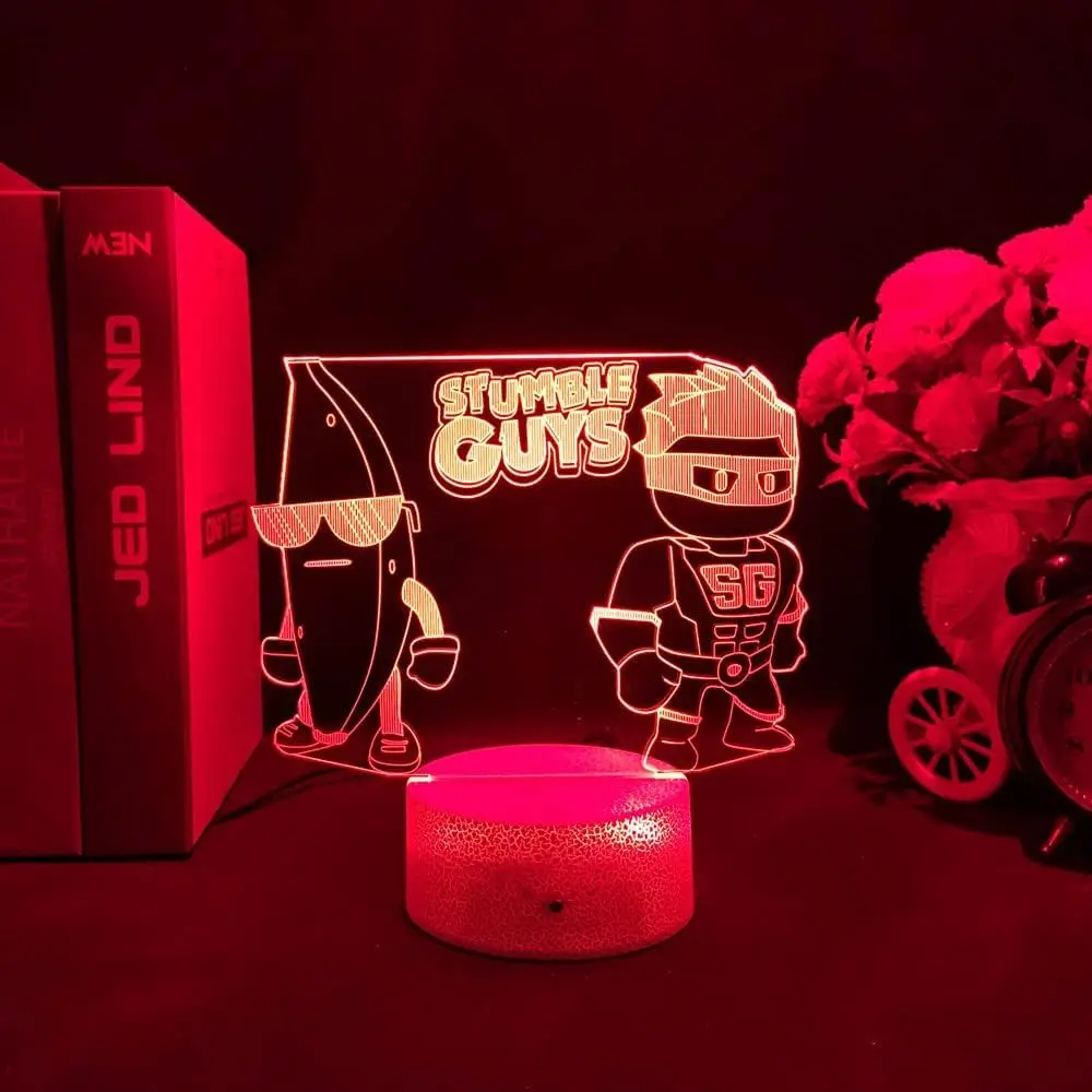 Acrylic 3d Lamp Stumble Guys for Gameroom Decor Kids Cool Birthday Gift Led Night Light Dropshipping