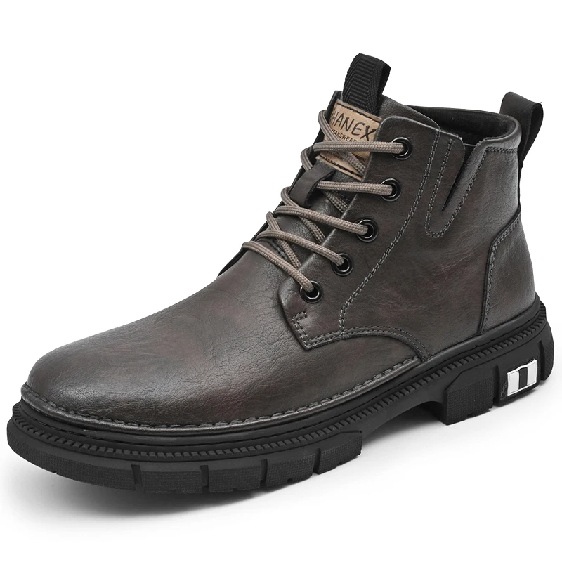 Stivali da lavoro per alpinismo all'aperto da uomo: 2025 nuovi grandi stivali gialli, scarpa da lavoro durevole in stile britannico con altezza alta e altezza