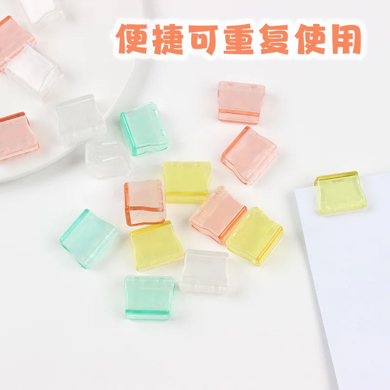 20 PCS Small Plastic Clear Binding Clips for Students Papers File Folder Office Accessories Desk Organizer