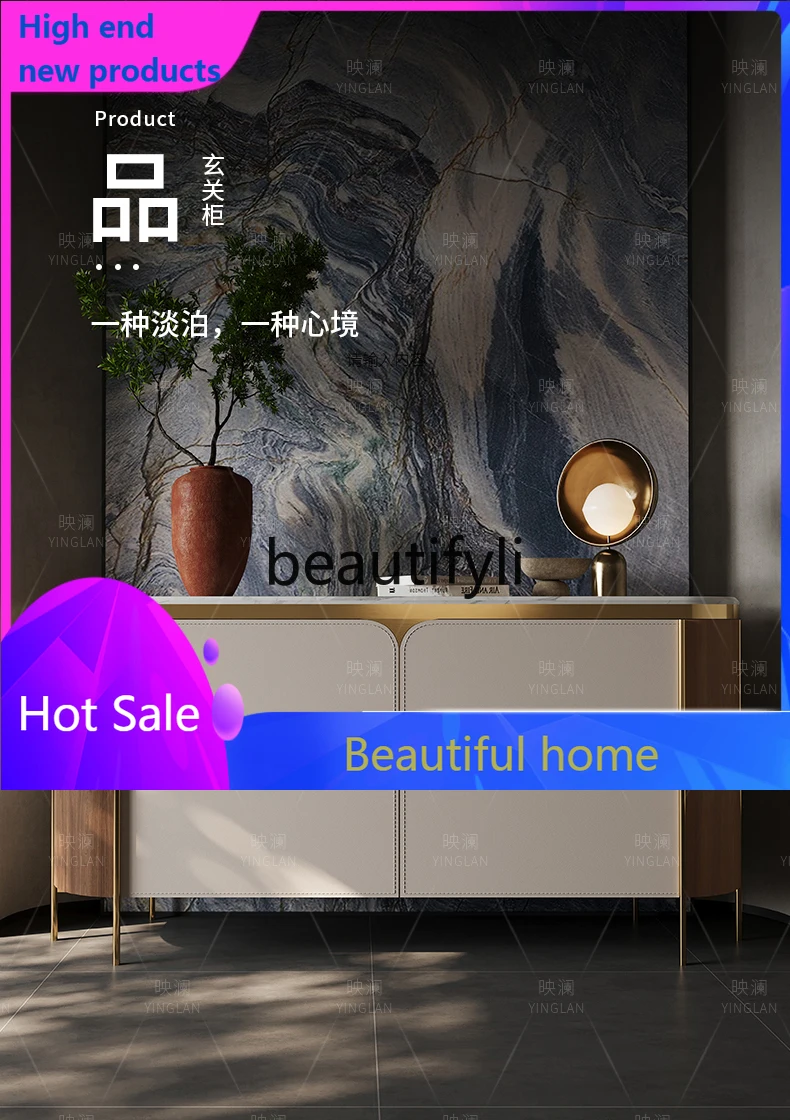 

Входной шкаф для виллы, современный свет, роскошный вход для гостиной, мраморный итальянский шкаф для украшения стен