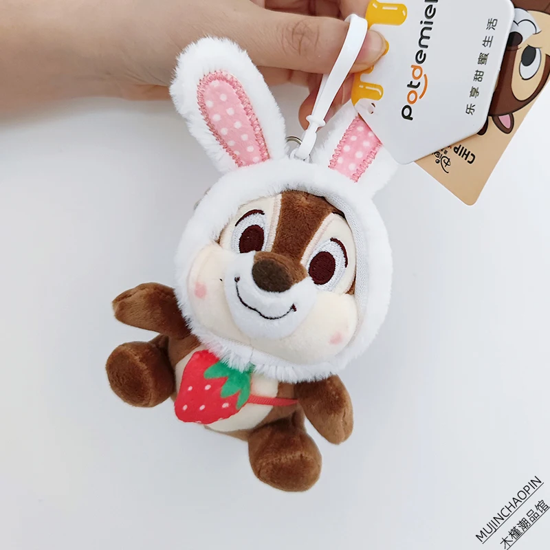 Genuine Disney Cute Chip & Dale Plush Toys Doll Keychain Creative Christmas Halloween Gifts 10cm