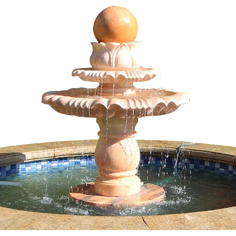 2026 High Quality Tabletop  Water Fountain Lotus Shape Water Feature Waterfall for Outdoor Garden Decoration