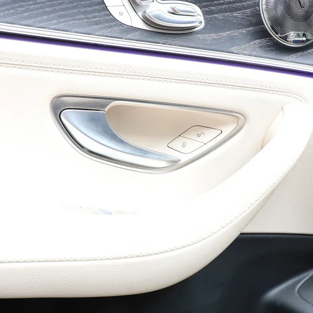 For Benz C Class W205 E Class W213 For GLC Class X253 Door Lock For Unlock Button Covers Set of 4 ABS Material Compatible
