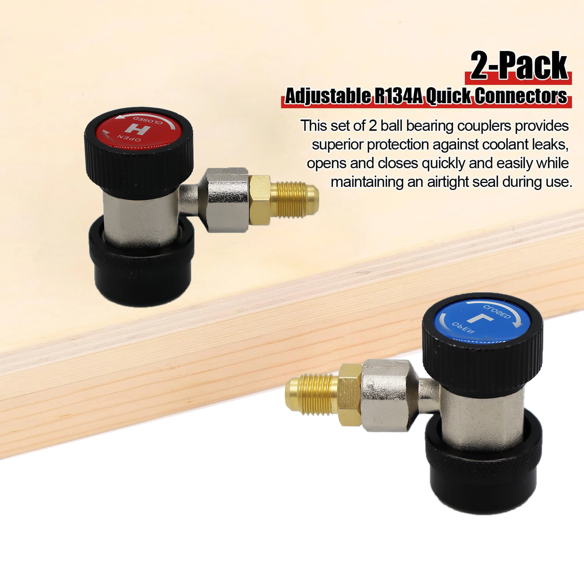 

R134A NEW A/C AC Compressor R-134A Manual Quick Coupler Adapter Air Condition 1/4 SAE Connectors Accessories