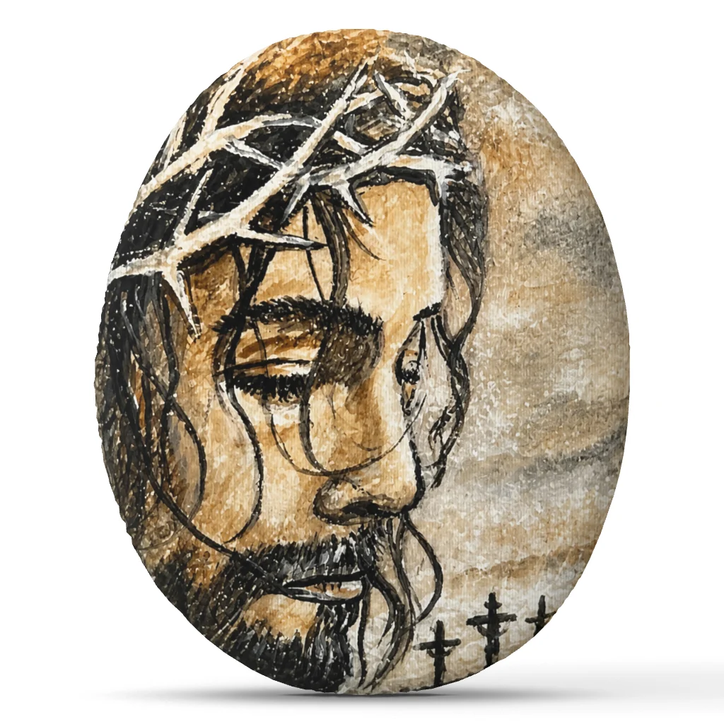 Jesus Crown of Thorns Throw Pillow Christian Faith Cushion Religious Art Prayer Room Decor Easter Gift Shaped Stuffed Plush