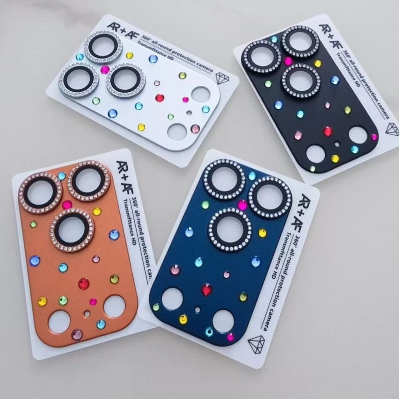 Full Coverage Diamonds  Frame Matte Screen Protector and Camera Lens Film For iPhone Duo 18 Pro Max 17 Pro Max Air Thin Guard