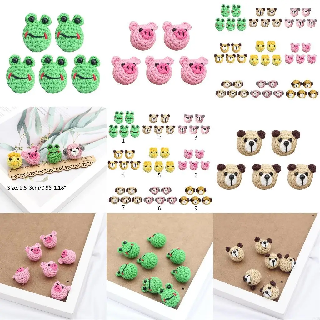 

5 шт./упак., вязаные крючком шерстяные животные, сделай сам, зажим для соски, цепочка, аксессуары L8RB