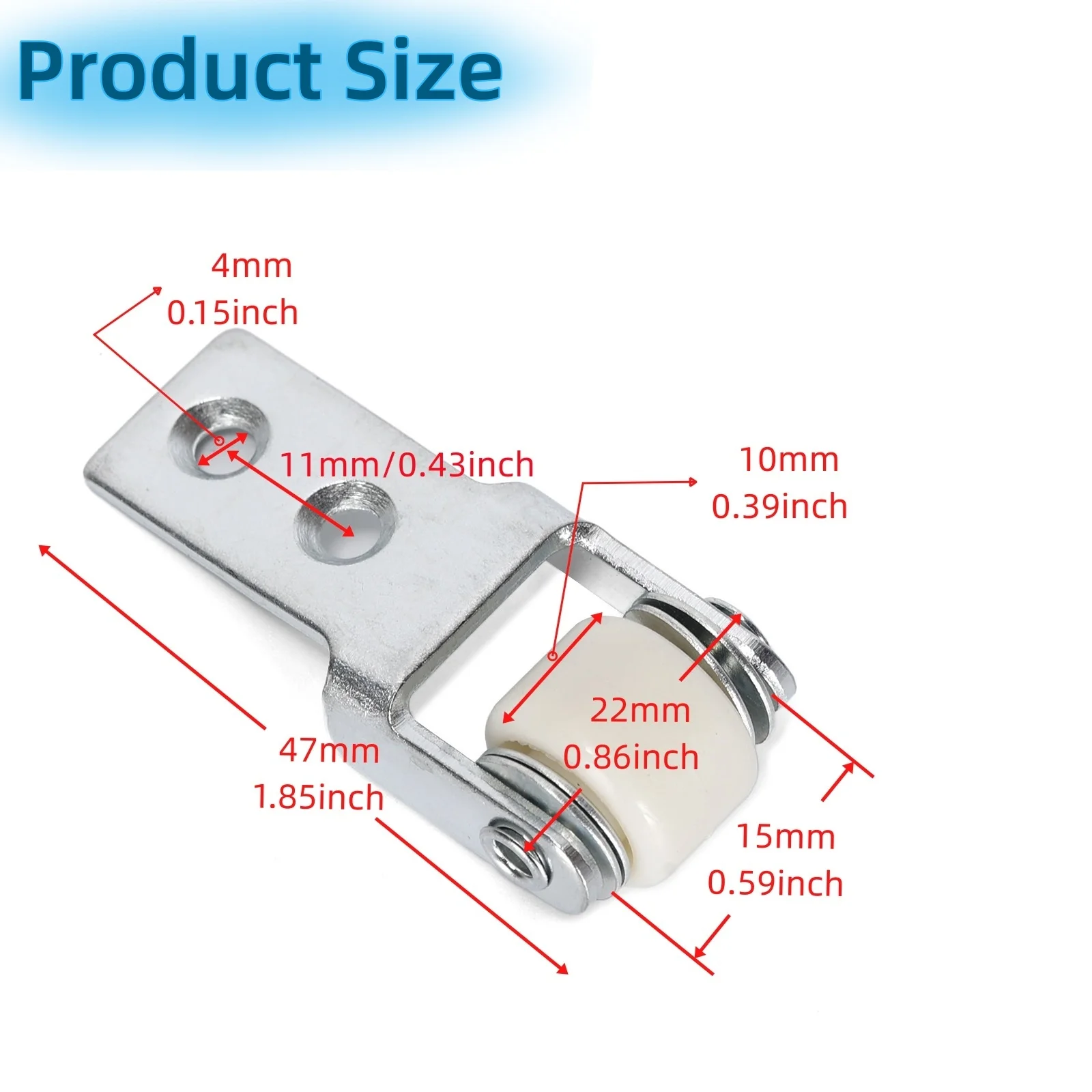 Ruimou 12 قطعة الأبيض 15 مللي متر قطر النايلون المسار الأسطوانة دليل عجلات ل انزلاق بار الأبواب مرآة خزانة الأبواب أدراج الأبواب الزجاجية