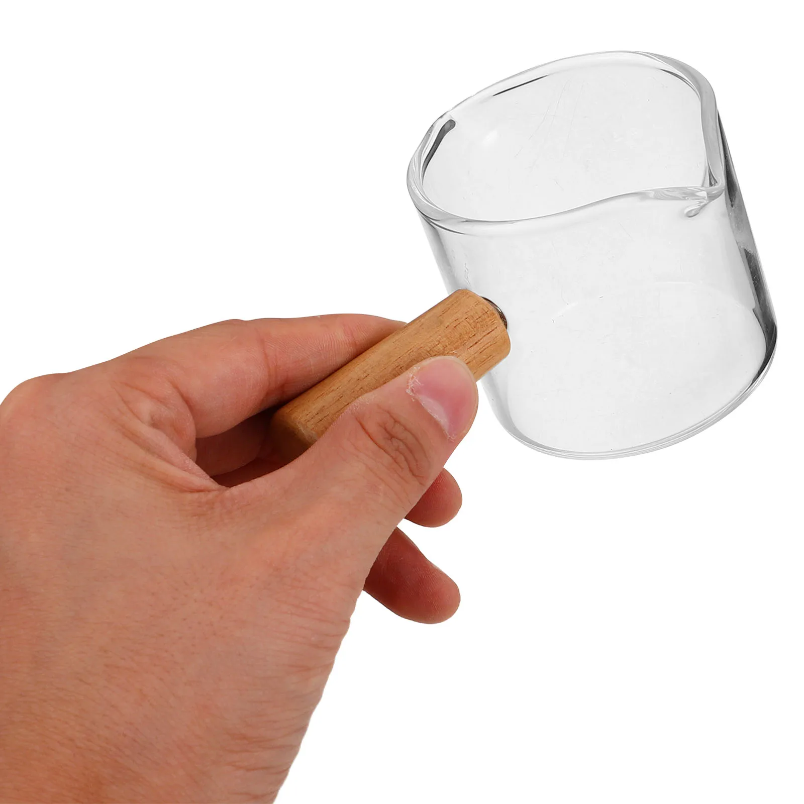 

Espresso Cup Pouring Expresso Measuring Cups with Double Spouts Coffee Milk Wooden