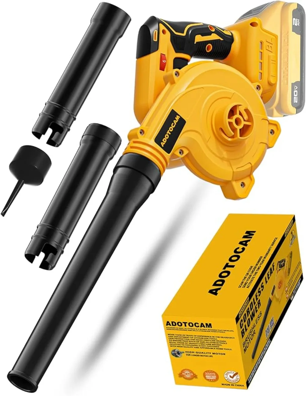 

Leaf Blower, Cordless Leaf Blower Upgrade Brushless Motor, 6 Variable Speed Up To 130MPH (Battery Not Included)