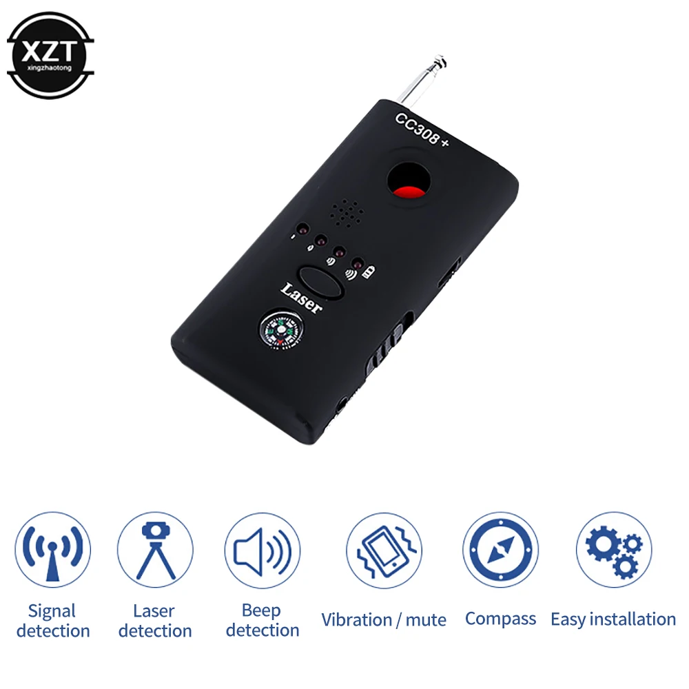 New CC308 Metal Detector Radio Wave Signal Detection Wireless Camera Lens Detector Anti Eavesdropping GPS Positioning Sensor