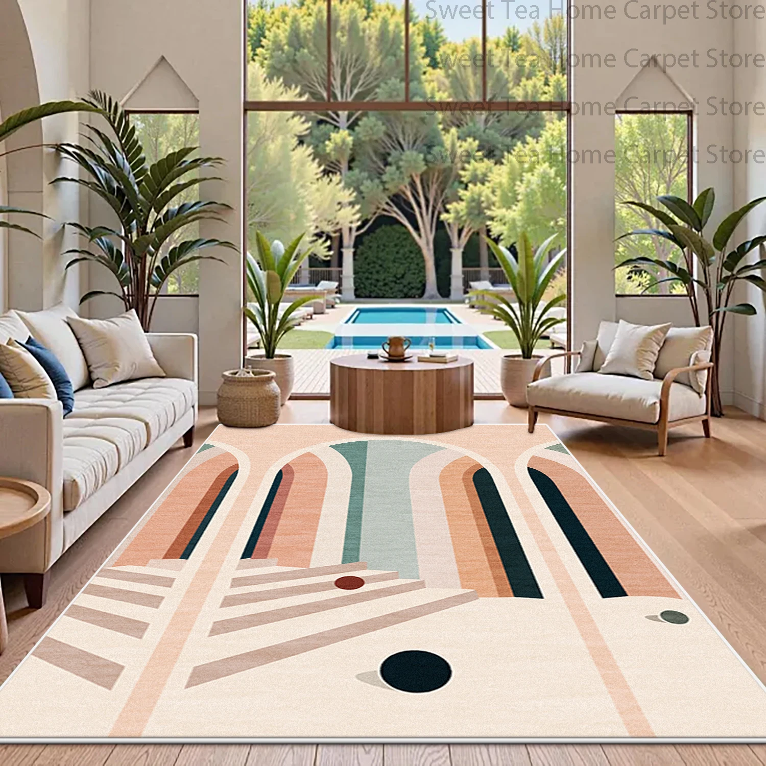 Modern Morandi Color Block Living Room Carpet Decoration Bedroom Non-slip Soft Fluffy Bedside Mat Machine Washable Study Art Rug