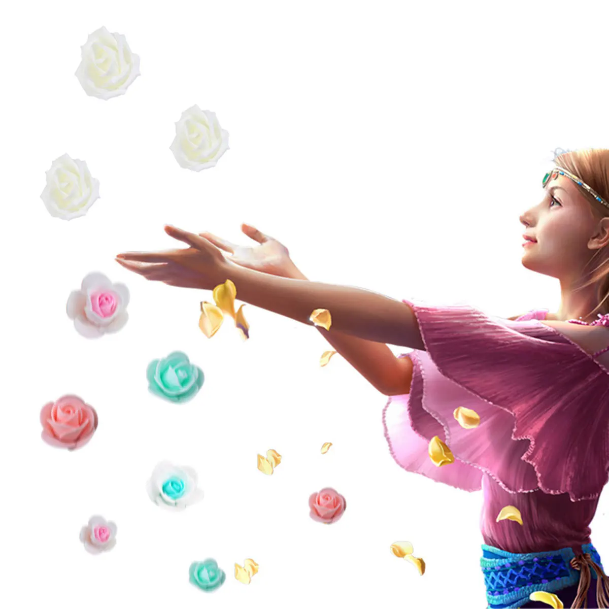 

100pcs Artificial Rose Head Lifelike Pink Roses For Wedding Decor Reusable Pe Foam Flower Bulk Table Centerpieces Photo Props