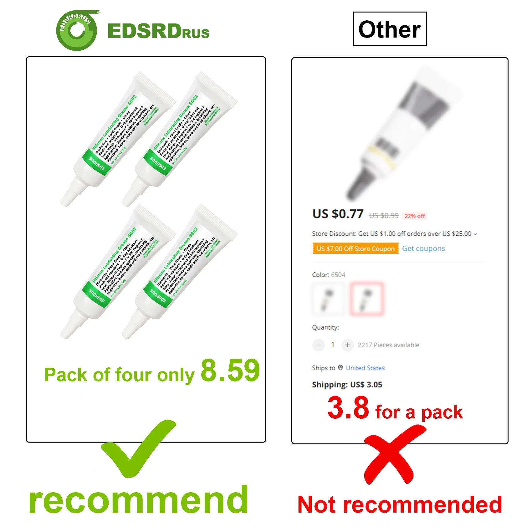 Edsrdus O-Ring Silicone Lubricant SG02 Food Grade, Clean, Dielectric and Seals Out Moisture