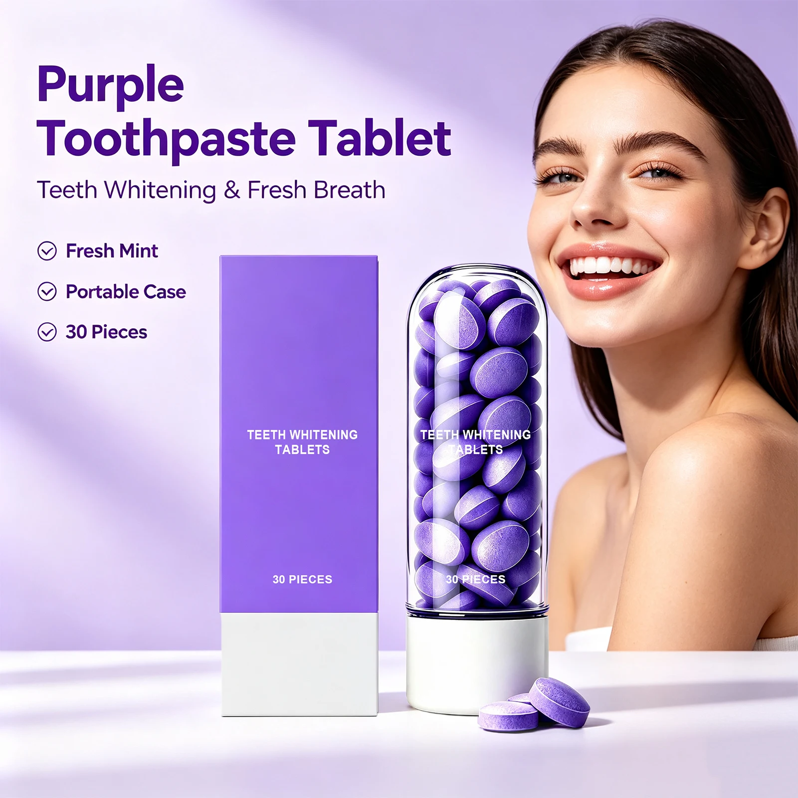 Teeth Whitening Toothpaste - Chewable Teeth Whitening Tablets for Surface