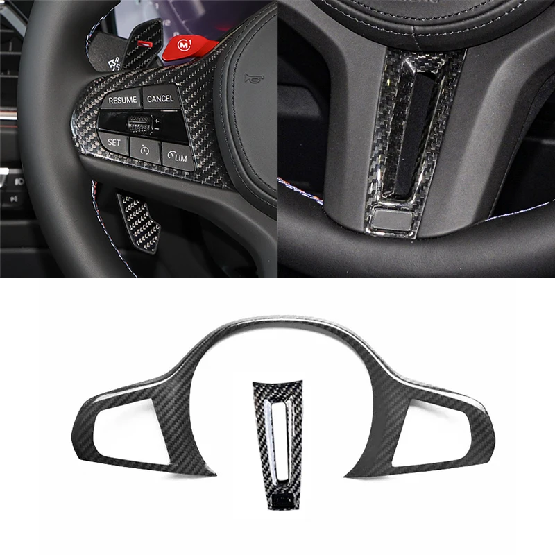 

Carbon Fiber Steering Wheel Cover Trim Decor For BMW 1 2 3 4 5 Series G30 G32 G42 G14 G01 G02 G05 G06 G07 G20 G22 G26 G29 G80