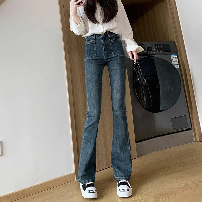 

Брюки Джинсы Молодежная женская одежда с низкой посадкой и талией Хипстерские девушки Y2K 2000-х годов Винтаж Ретро Женская джинсовая мода Базовая