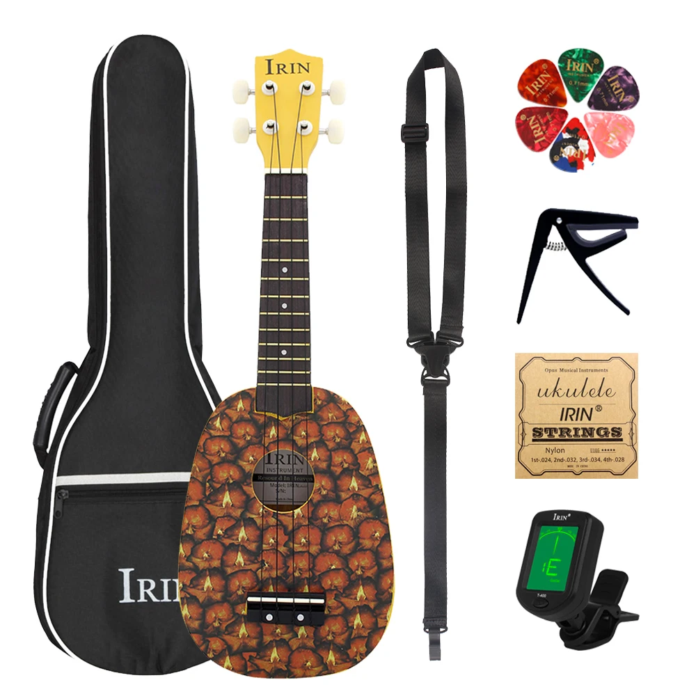 

IRIN 21 Inch Ukulele 4 Strings Hawaiian Guitar Pineapple Mini Guitarra Ukulele With Bag Strings Tuner Guitar Parts & Accessories