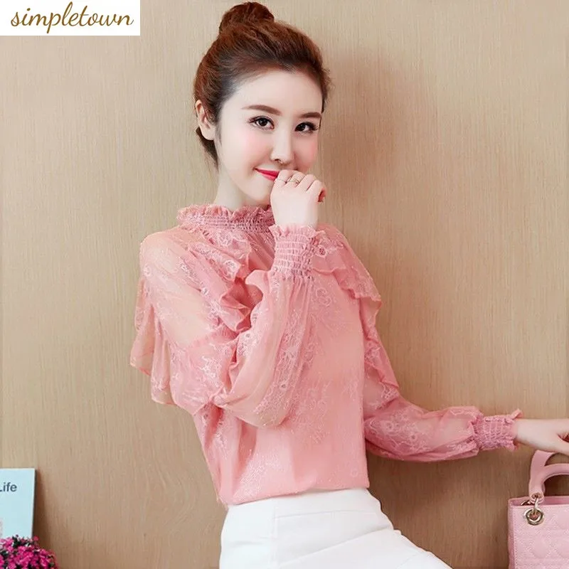 

Lace Shirt Women's 2024 Spring/Summer Korean Edition New Chiffon Shirt Top Fashion Loose Chiffon Shirt Trend