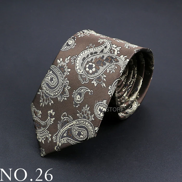 Neue Design Hochzeit Männer Krawatte Grau Braun Grün Paisley Blume Krawatten Männer Business Dropshipping Bräutigam Kragen Zubehör Geschenk – Detail 26