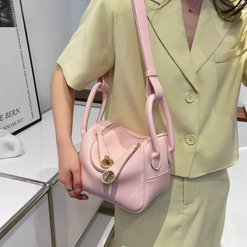 

Leather Crossbody Bags for Women Solid Korean Style Versatile Shoulder Bags Luxury Office Lady Pretty Female High Quality Bags