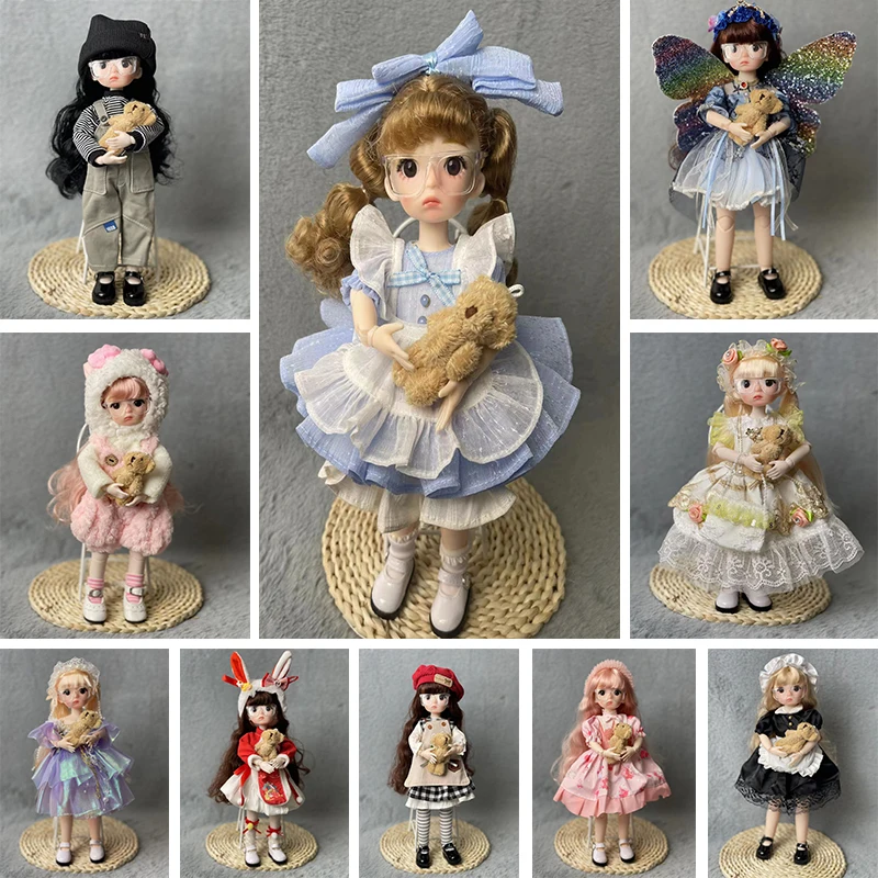 Fashion Cute 1/6 BJD Doll Full Set 30cm Princess Doll Ball Jointed Doll Girl Toy Gift Dolls for Girls Toys for Girls