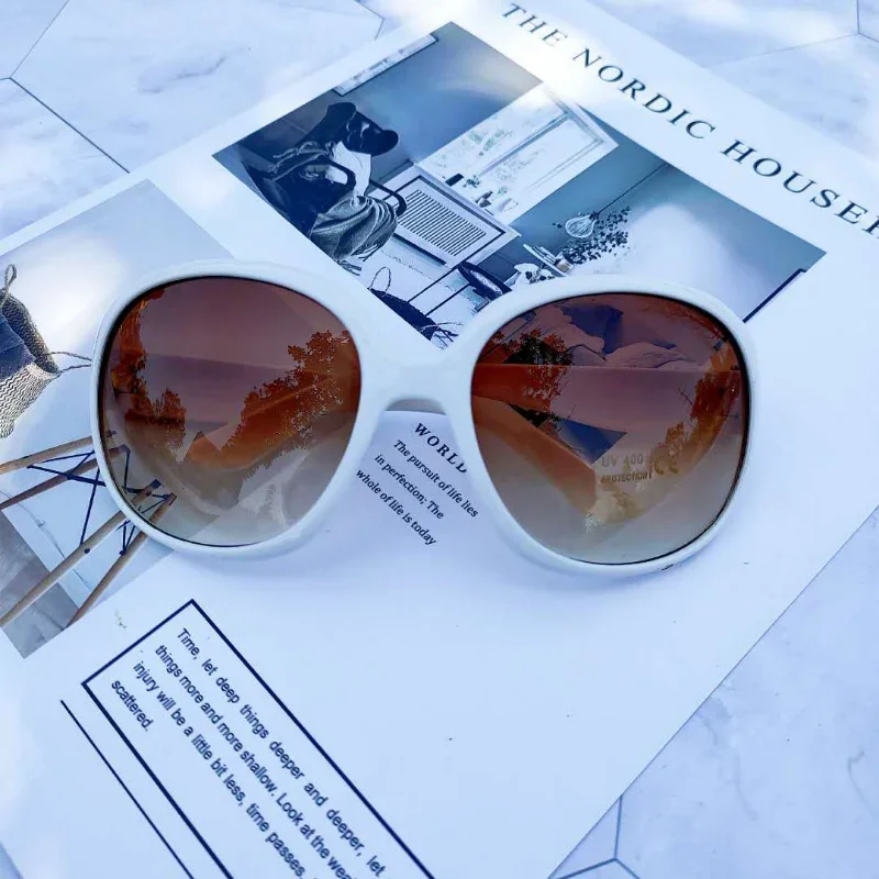 Nuevas gafas de sol de gran tamaño con montura circular, diseño para mujer, marca de moda, gafas de sol para actividades al aire libre y conducción, gafas para dama, protección UV400.